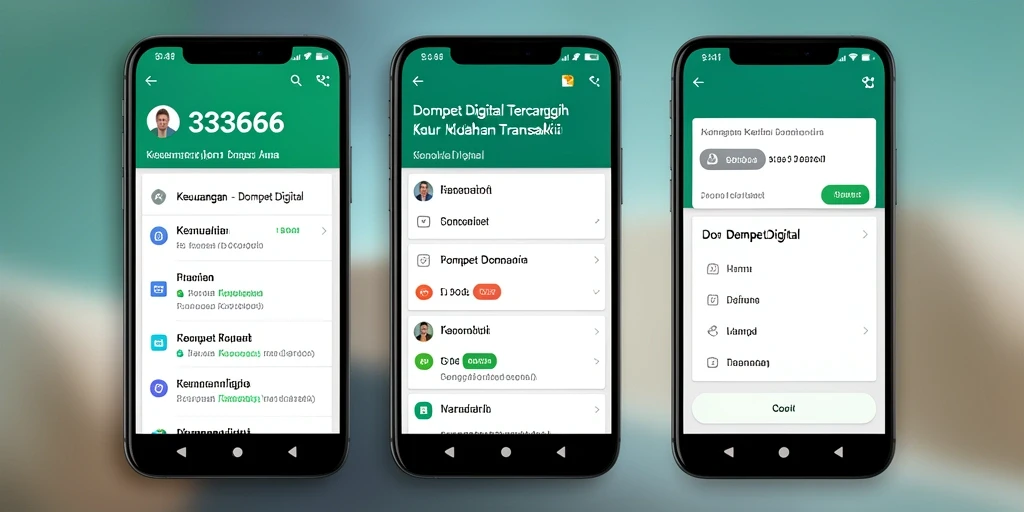 Antarmuka 333666 yang user-friendly untuk transaksi Dompet Digital.