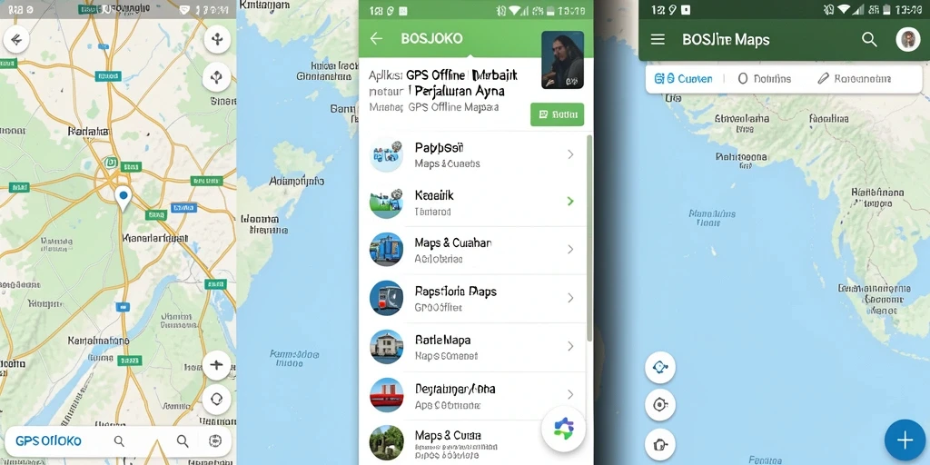 Antarmuka BOSJOKO menampilkan peta offline yang interaktif dan informatif.