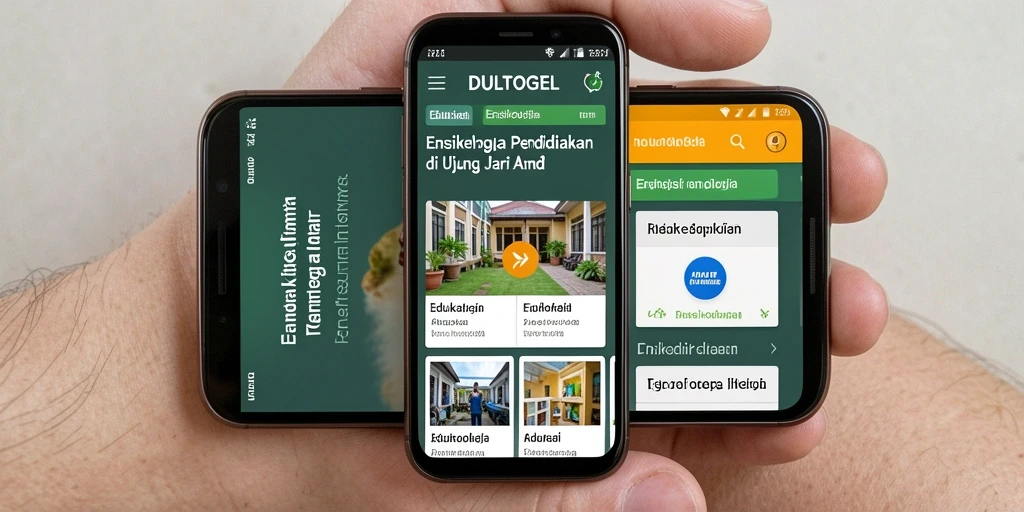 Tampilan antarmuka DULTOGEL dengan berbagai topik ensiklopedia.