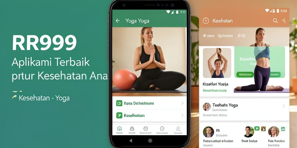 Tampilan antarmuka RR999 dengan berbagai latihan Yoga yang mudah diakses.