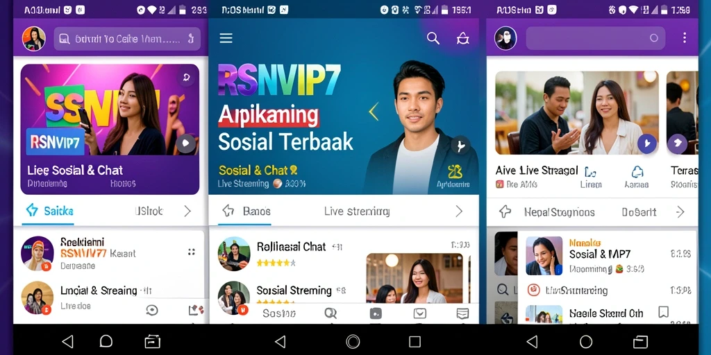 Antarmuka RSNVIP7 dengan fitur Live Streaming yang interaktif.