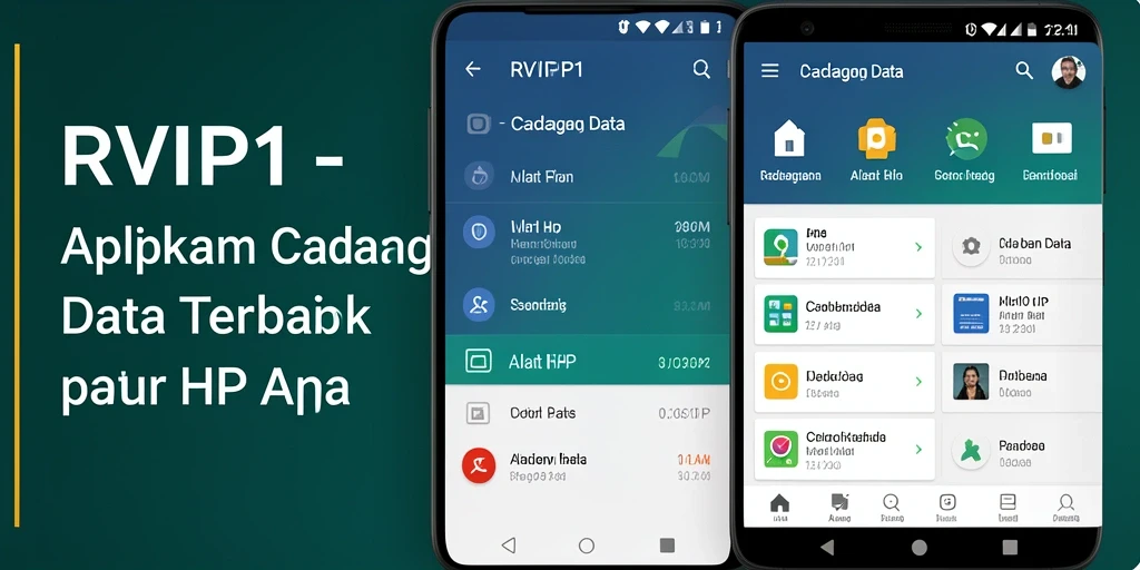 Tampilan antarmuka pengguna RVIP1 untuk pencadangan data.