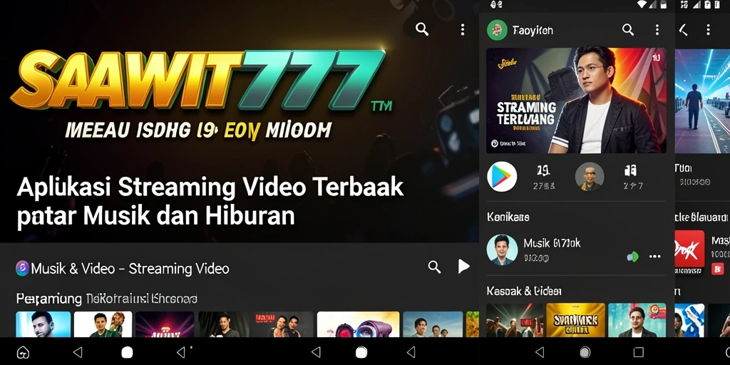 Tampilan antarmuka SAWIT777 untuk streaming video musik.