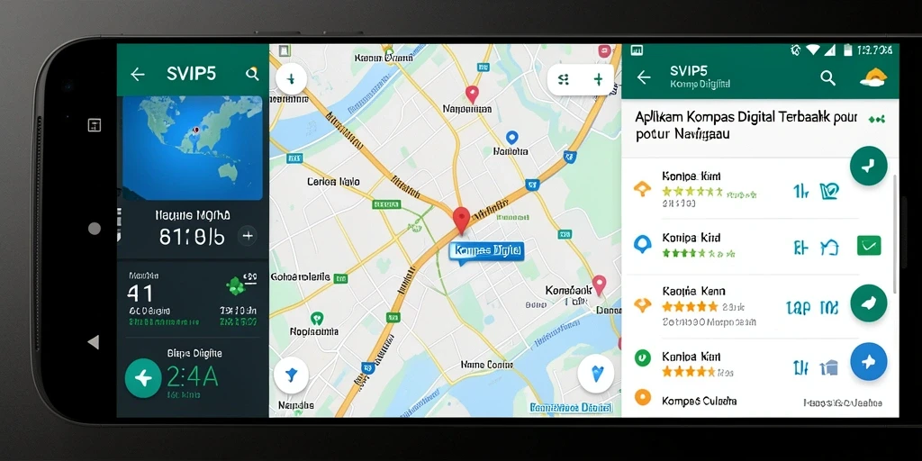 Tampilan antarmuka dan fungsi kompas digital SVIP5.